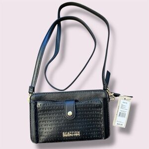 Kenneth Cole Reaction Black Crossbody Bag with Gold Accents